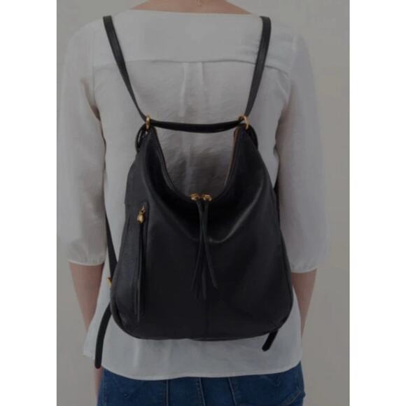 HOBO Taupe Leather Hobo Shoulder Bag